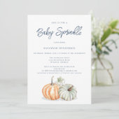Fall Pumpkin Baby Dusche Sprinkle Einladung (Stehend Vorderseite)