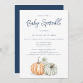 Fall Pumpkin Baby Dusche Sprinkle Einladung (Vorne/Hinten)