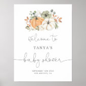 Fall Pumpkin Baby Dusche Willkommen Poster (Vorne)