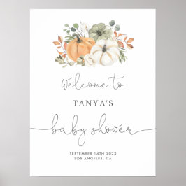 Fall Pumpkin Baby Dusche Willkommen Poster