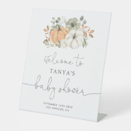 Fall Pumpkin Baby Dusche Willkommensschild Sockelschild