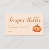 Fall Pumpkin Baby Dusche Windeln Raffle Begleitkarte (Vorderseite)