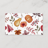 Fall Pumpkin Baby Dusche Windeln Raffle Begleitkarte (Rückseite)