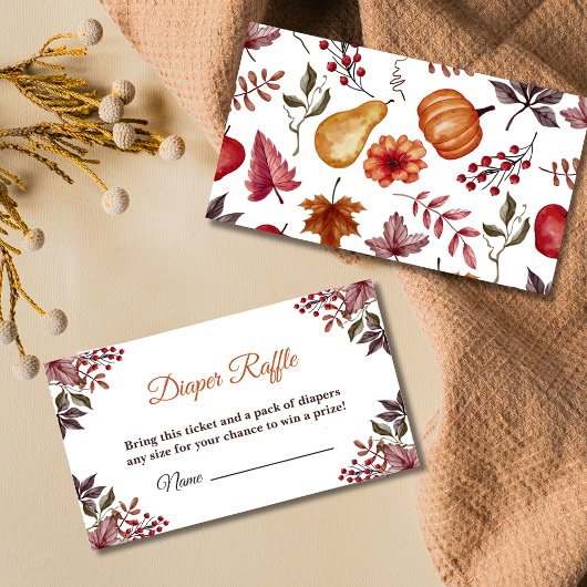 Fall Pumpkin Baby Dusche Windeln Raffle Begleitkarte