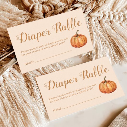 Fall Pumpkin Baby Dusche Windeln Raffle Begleitkarte