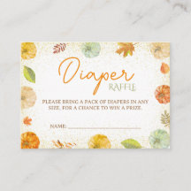 Fall Pumpkin Baby Dusche Windeln Raffle