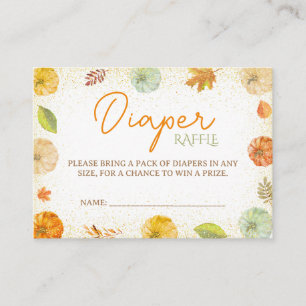 Fall Pumpkin Baby Dusche Windeln Raffle Begleitkarte