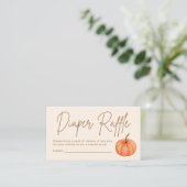 Fall Pumpkin Baby Dusche Windeln Raffle Begleitkarte (Stehend Vorderseite)