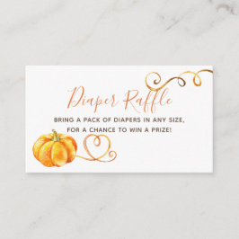Fall Pumpkin Baby Dusche Windeln Raffle Ticket Begleitkarte