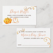 Fall Pumpkin Baby Dusche Windeln Raffle Ticket Begleitkarte (Vorne/Hinten)