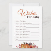Fall Pumpkin Baby Dusche Wünsche für Babykarte Einladung (Vorderseite)