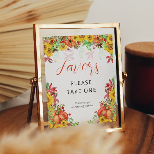 Fall Pumpkin Baby Duwer Favorit-Zeichen Poster