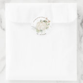 Fall Pumpkin Baby Duwer Greenery Gold Favors Runder Aufkleber (Tasche)