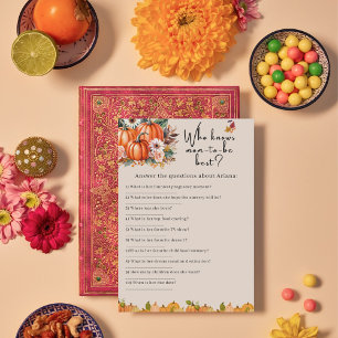 Fall Pumpkin Baby Duwer kennt Mama Game Card Einladung