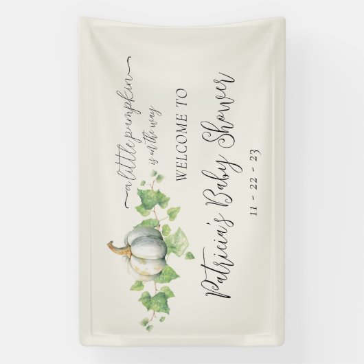 Fall Pumpkin Baby Duwer Party Dekor Signaturen Ban Banner (Vertikal)