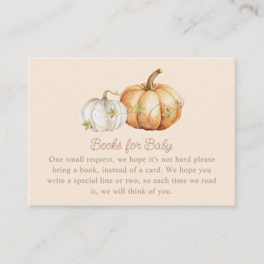 Fall Pumpkin Baby Shooting Books for Baby Begleitkarte (Vorderseite)