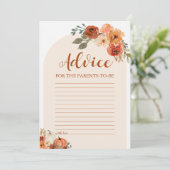 Fall Pumpkin Baby Shower Advice für die Eltern Einladung (Stehend Vorderseite)
