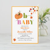 Fall Pumpkin Baby Shower Boy Einladung (Stehend Vorderseite)