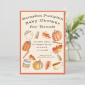 Fall Pumpkin Baby Shower Einladung (Stehend Vorderseite)