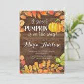 Fall Pumpkin Baby Shower Einladung (Stehend Vorderseite)