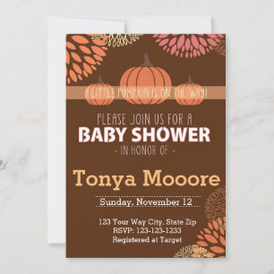 Fall Pumpkin Baby Shower Einladung