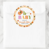 Fall Pumpkin Baby Shower Einladung Runder Aufkleber (Tasche)