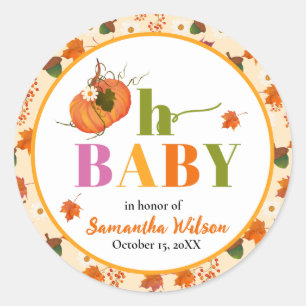 Fall Pumpkin Baby Shower Einladung Runder Aufkleber