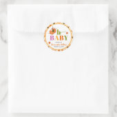 Fall Pumpkin Baby Shower Einladung Runder Aufkleber (Tasche)