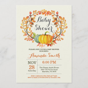 Fall Pumpkin Baby Shower Einladungskarte Einladung