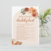 Fall Pumpkin Baby Shower kennt Daddy Best Game Einladung (Stehend Vorderseite)