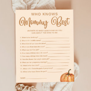 Fall Pumpkin Baby Shower kennt Mommy Best Game