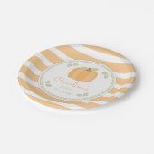 Fall Pumpkin Baby Shower Paper Plate Pappteller (Schrägansicht)
