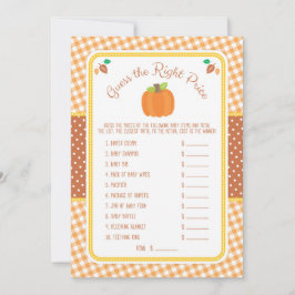 Fall Pumpkin Baby Shower Raten Sie den Preis Game 