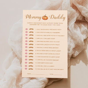 Fall Pumpkin Baby Shower Ratet, wer Mama oder Papa