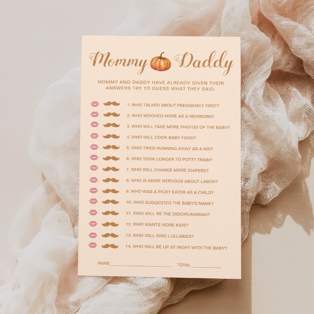 Fall Pumpkin Baby Shower Ratet, wer Mama oder Papa (Von Creator hochgeladen)