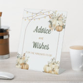 Fall Pumpkin Baby Shower Ratschläge und Wünsche Sockelschild (In SItu)