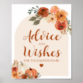 Fall Pumpkin Baby Shower Ratschläge und Wünsche Un Poster (Vorne)