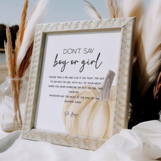 Fall Pumpkin Baby Showspielplakat Poster