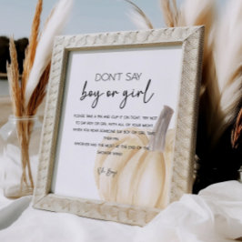 Fall Pumpkin Baby Showspielplakat Poster