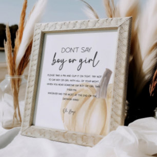 Fall Pumpkin Baby Showspielplakat Poster