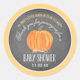 Fall Pumpkin | Babydusche Gefälligkeitskennzeichne Runder Aufkleber