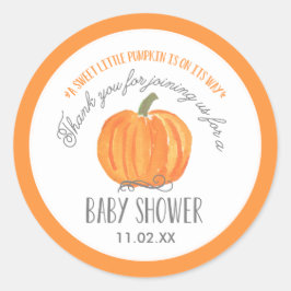 Fall Pumpkin | Babydusche Gefälligkeitskennzeichne Runder Aufkleber