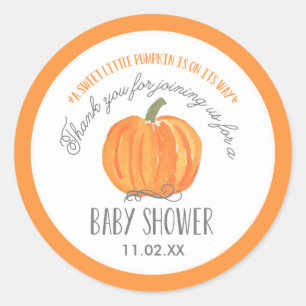 Fall Pumpkin Babydusche Gefälligkeitskennzeichne Runder Aufkleber