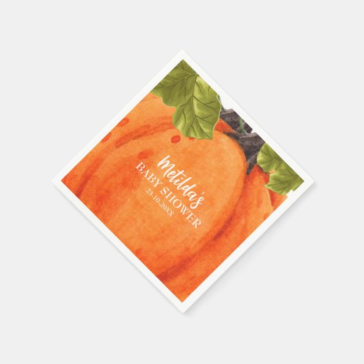 Fall Pumpkin-Babydusche Serviette (Ecke)