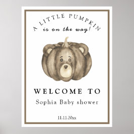 Fall Pumpkin Bear - Begrüßungsbaby Dusche Poster