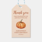Fall Pumpkin Birthday Favor Geschenkanhänger (Vorderseite)