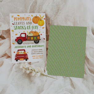 Fall Pumpkin Birthday Invitation Boy Einladung