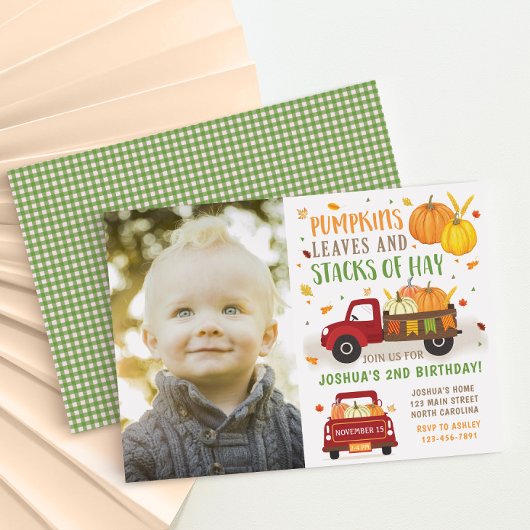 Fall Pumpkin Birthday Invitation Boy Einladung