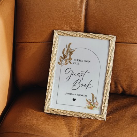 Fall Pumpkin Bitte unterzeichnen Sie unser Gästebu Poster