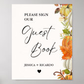 Fall Pumpkin Bitte unterzeichnen Sie unser Gästebu Poster (Vorne)